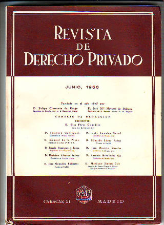 REVISTA DE DERECHO PRIVADO. JUNIO 1956.