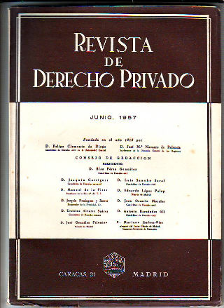 REVISTA DE DERECHO PRIVADO. JUNIO 1957.