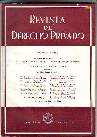 REVISTA DE DERECHO PRIVADO. JUNIO 1966.