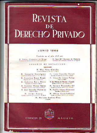 REVISTA DE DERECHO PRIVADO. JUNIO 1968.