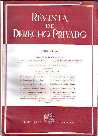 REVISTA DE DERECHO PRIVADO. JUNIO 1969.