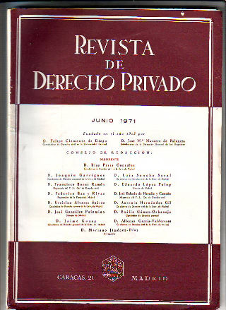 REVISTA DE DERECHO PRIVADO. JUNIO 1971