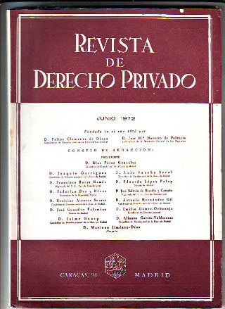 REVISTA DE DERECHO PRIVADO. JUNIO 1972.