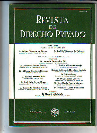REVISTA DE DERECHO PRIVADO. JUNIO 1983.