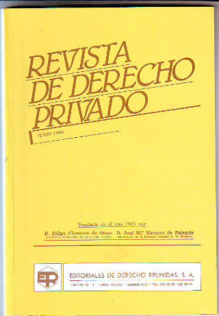 REVISTA DE DERECHO PRIVADO. JUNIO 1996.