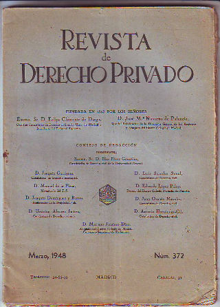 REVISTA DE DERECHO PRIVADO. MARZO 1948.