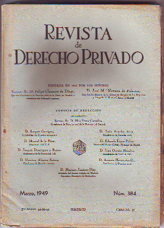 REVISTA DE DERECHO PRIVADO. MARZO 1949.