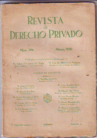 REVISTA DE DERECHO PRIVADO. MARZO 1950.