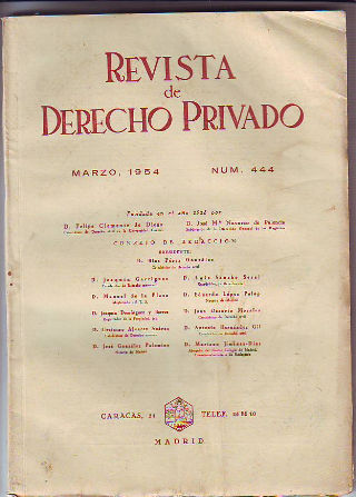 REVISTA DE DERECHO PRIVADO. MARZO 1954.