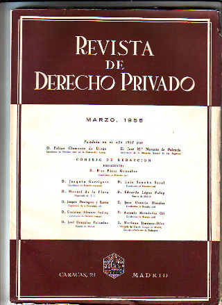 REVISTA DE DERECHO PRIVADO. MARZO 1955.