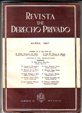 REVISTA DE DERECHO PRIVADO. MARZO 1957.