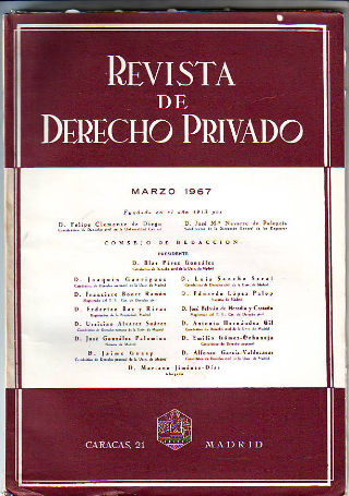 REVISTA DE DERECHO PRIVADO. MARZO 1967.