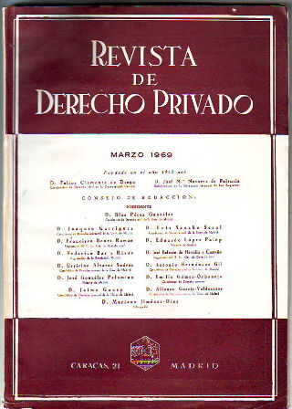 REVISTA DE DERECHO PRIVADO. MARZO 1969.