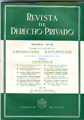 REVISTA DE DERECHO PRIVADO. MARZO 1976.