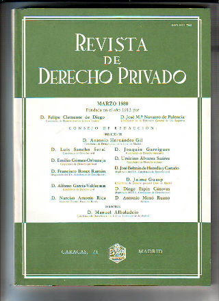 REVISTA DE DERECHO PRIVADO. MARZO 1980.