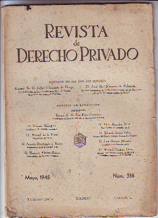 REVISTA DE DERECHO PRIVADO. MAYO 1945.