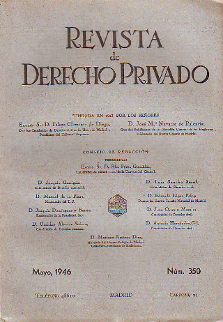 REVISTA DE DERECHO PRIVADO. MAYO 1946.