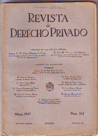 REVISTA DE DERECHO PRIVADO. MAYO 1947.