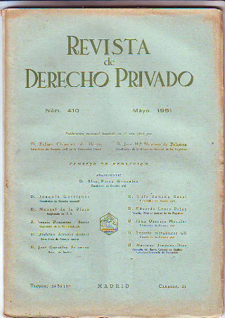 REVISTA DE DERECHO PRIVADO. MAYO 1951.