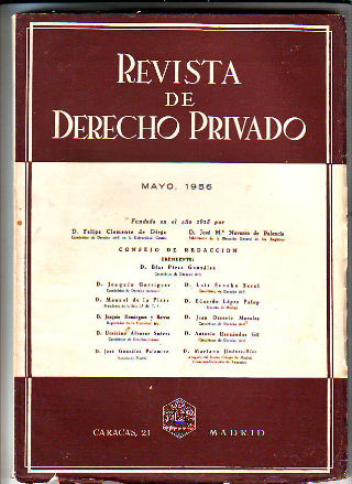 REVISTA DE DERECHO PRIVADO. MAYO 1956.
