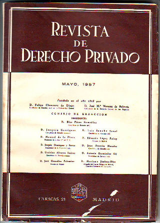 REVISTA DE DERECHO PRIVADO. MAYO 1957.