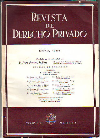 REVISTA DE DERECHO PRIVADO. MAYO 1964.