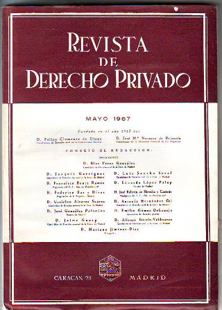 REVISTA DE DERECHO PRIVADO. MAYO 1967.