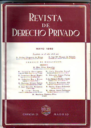 REVISTA DE DERECHO PRIVADO. MAYO 1969.