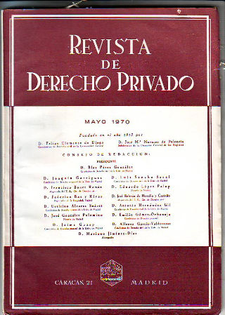 REVISTA DE DERECHO PRIVADO. MAYO 1970.