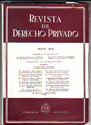 REVISTA DE DERECHO PRIVADO. MAYO 1972.