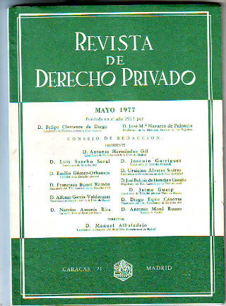 REVISTA DE DERECHO PRIVADO. MAYO 1977.
