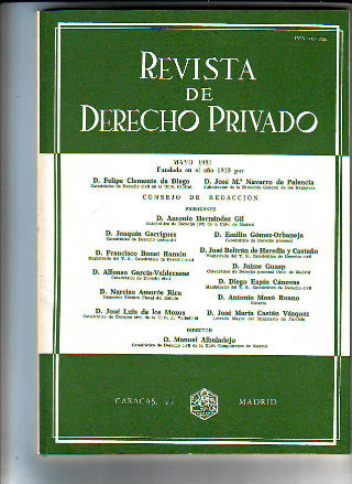 REVISTA DE DERECHO PRIVADO. MAYO 1981.