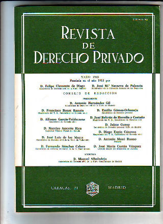 REVISTA DE DERECHO PRIVADO. MAYO 1983.