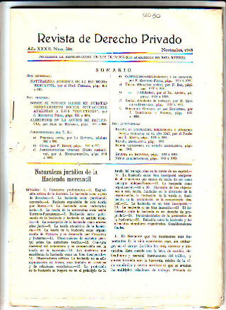 REVISTA DE DERECHO PRIVADO. NOVIEMBRE 1948.