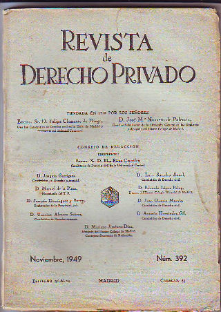 REVISTA DE DERECHO PRIVADO. NOVIEMBRE 1949.