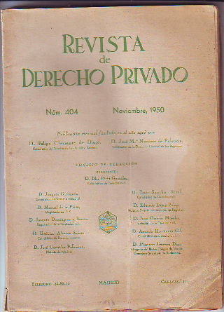 REVISTA DE DERECHO PRIVADO. NOVIEMBRE 1950.