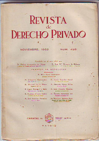 REVISTA DE DERECHO PRIVADO. NOVIEMBRE 1952.