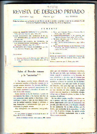 REVISTA DE DERECHO PRIVADO. NOVIEMBRE 1954.