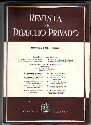 REVISTA DE DERECHO PRIVADO. NOVIEMBRE 1956.