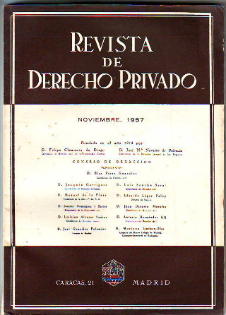 REVISTA DE DERECHO PRIVADO. NOVIEMBRE 1957.