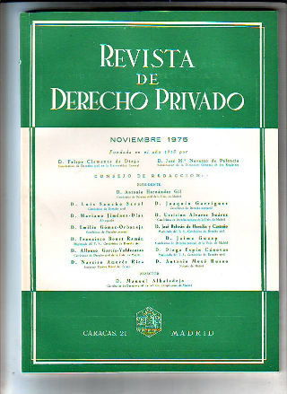 REVISTA DE DERECHO PRIVADO. NOVIEMBRE 1975.