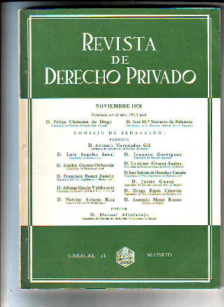 REVISTA DE DERECHO PRIVADO. NOVIEMBRE 1978.