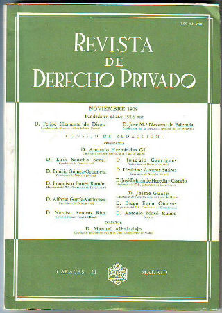 REVISTA DE DERECHO PRIVADO. NOVIEMBRE 1979.