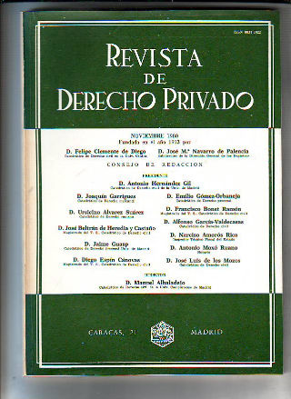 REVISTA DE DERECHO PRIVADO. NOVIEMBRE 1980.