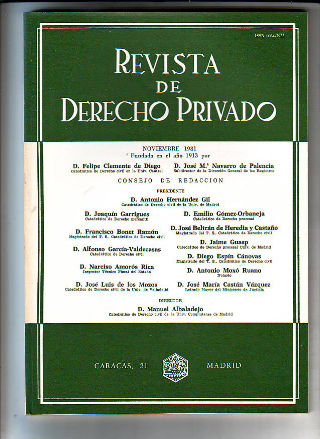 REVISTA DE DERECHO PRIVADO. NOVIEMBRE 1981.
