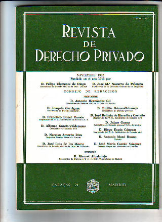 REVISTA DE DERECHO PRIVADO. NOVIEMBRE 1982.
