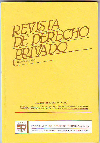 REVISTA DE DERECHO PRIVADO. NOVIEMBRE 1996.
