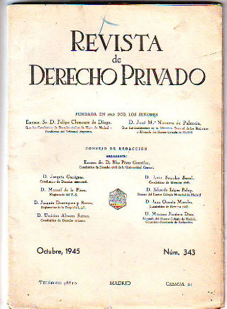 REVISTA DE DERECHO PRIVADO. OCTUBRE 1945.