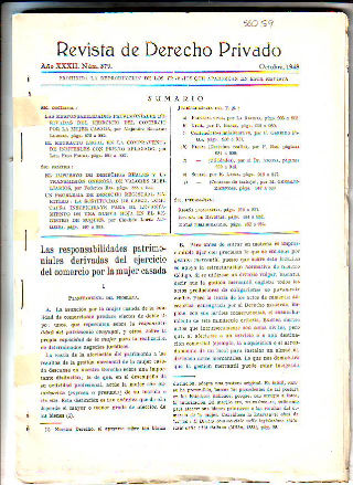 REVISTA DE DERECHO PRIVADO. OCTUBRE 1948.