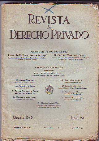 REVISTA DE DERECHO PRIVADO. OCTUBRE 1949.
